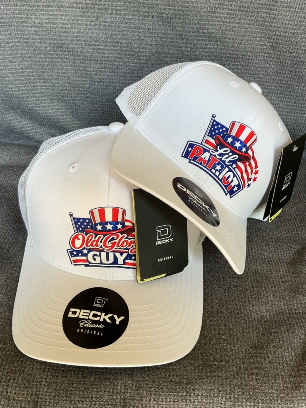 Father Son Patriotic Hat Set – Old Glory Guy & Lil Patriot – Matching USA Hats